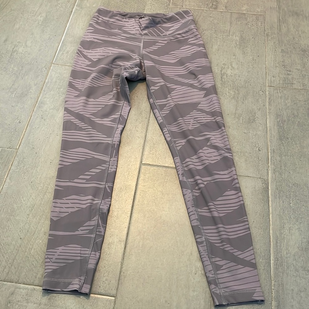 Reebok Les Mills Lavender and Gray Patterned Leggings